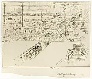 Stock Yards, Chicago by Joseph Pennell