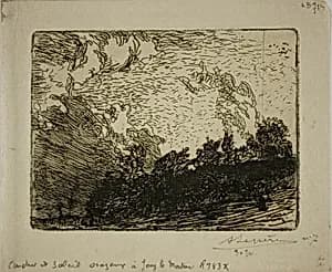 Stormy Sunset, Jouy-le-Moutier by Louis Auguste Lepère