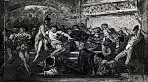 The Carousal (Scene from Faust?) by French School