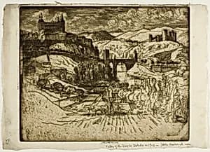 The Castles, Toledo by Joseph Pennell