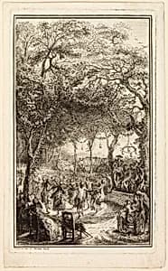 The Dance at Auteuil by Gabriel Jacques de Saint-Aubin