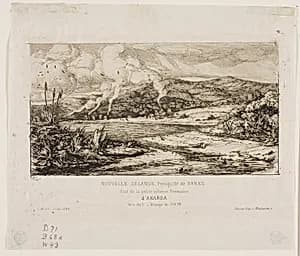 The Little French Colony at Akaroa, 1845 by Charles Meryon