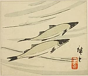 Trout, section of a harimaze sheet by Utagawa Hiroshige