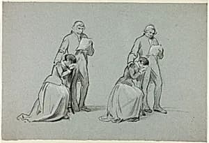 Two Sketches: Father and Daughter