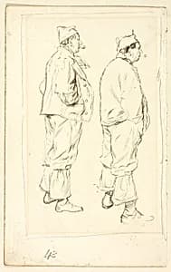 Two Sketches of Standing Laborer