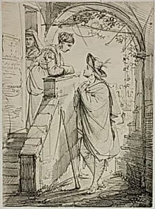 Woman and Man Conversing by Noël-Thomas-Joseph Clérian