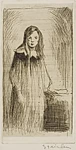 Young Girl Standing by Théophile-Alexandre Pierre Steinlen