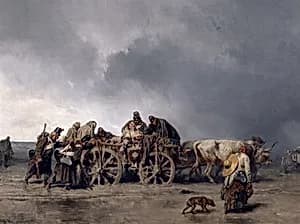 Der Verwundetentransport I by August von Pettenkofen