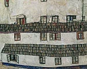 Hauswand (Fenster) by Egon Schiele
