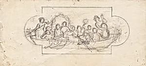 Hochzeitsfeier auf einem Boot by Franz von Matsch