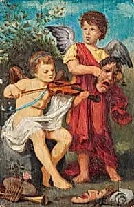 Musizierende Putti mit Masken by Franz von Matsch