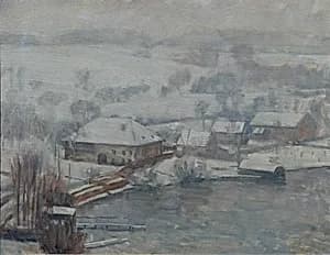 Winterlandschaft am Attersee by Walther Gamerith