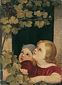 Zwei Kinder am Fenster by Maria Beatrice