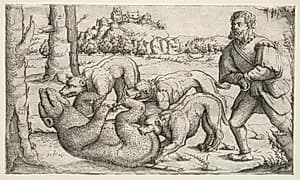 A Bear Hunt by Augustin Hirschvogel (German, 1503–1553)