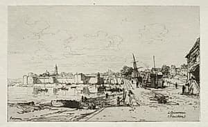 A Concarneau (Finistère) by Maxime Lalanne (French, 1827–1886)