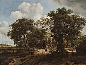 A Cottage in the Woods by Meindert Hobbema (Dutch, 1638–1709)