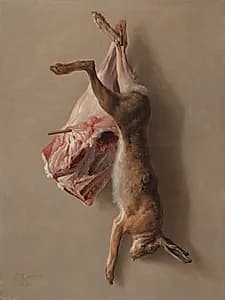 A Hare and a Leg of Lamb by Jean-Baptiste Oudry (French, 1686–1755)