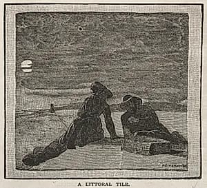 A Littoral Tile by Winslow Homer (American, 1836–1910)