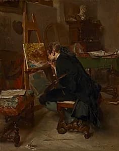 A Painter by Ernest Meissonier (French, 1815–1891)
