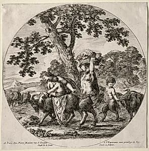 A Satyr Family Traveling by Stefano Della Bella (Italian, 1610–1664)