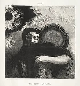 A Strange Juggler by Odilon Redon (French, 1840–1916)