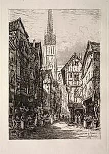 A Street in Rouen by Maxime Lalanne (French, 1827–1886)