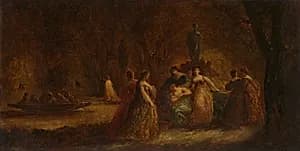 A Woodland Fête by Adolphe Monticelli (French, 1824–1886)