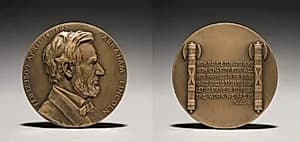 Abraham Lincoln Medal  by Charles Calverley (American, 1833–1914)