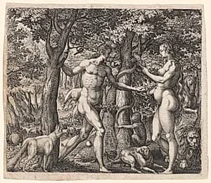 Adam and Eve by Robert Boissard (French, 1570–after 1603)