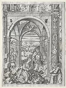 Adoration of the Shepherds by Nicoletto da Modena (Italian)