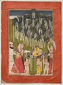 Adoration of young Krishna by Unknown Artist