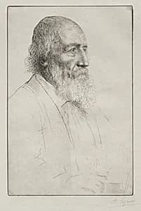 Alfred Lord Tennyson by Alphonse Legros (French, 1837–1911)