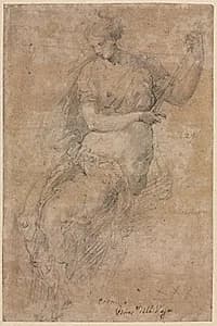 Allegorical Figure (recto) by Niccolo dell' Abbate (Italian, c. 1512–1571)