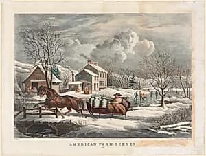 American Farm Scenes, Winter by Nathaniel Currier (American, 1813–1888)