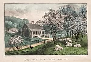American Homestead, Spring by James Merritt Ives (American, 1824–1895)