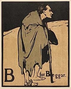 An Alphabet: B is for Beggar by William Nicholson (British, 1872–1949)