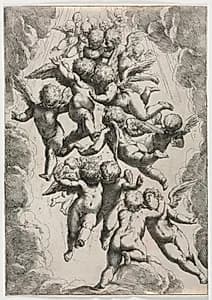 Angels in Glory by Guido Reni (Italian, 1575–1642)