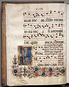 Antiphonary: Initial, angel by Girolamo da Cremona (Italian)