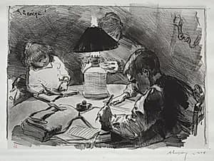 Around the Lamp by Auguste Louis Lepère (French, 1849–1918)