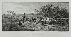 Arriving at the Field by Charles-Émile Jacque (French, 1813–1894)