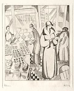 At the Patisserie by Jean-Émile Laboureur (French, 1877–1943)