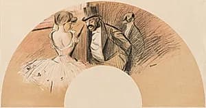 Bal Gavarni Fan by Jean Louis Forain (French, 1852–1931)