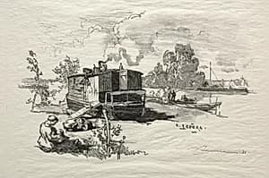 Bateau logement by Auguste Louis Lepère (French, 1849–1918)