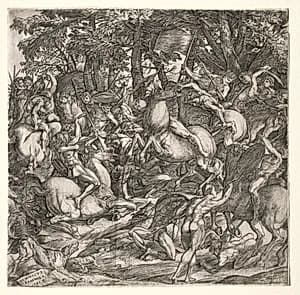 Battle of Naked Men by Domenico Campagnola (Italian, 1500–1564)