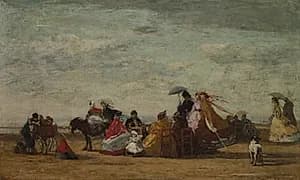 Beach Scene by Eugène Boudin (French, 1824–1898)