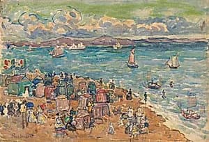 Beach Scene, St. Malo by Maurice Prendergast (American, 1858–1924)