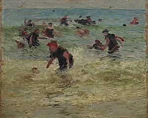 Beach Study (verso) by Edward H. Potthast (American, 1857–1927)