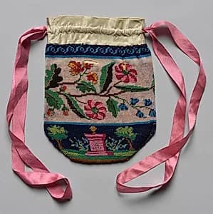 Beaded Bag (floral motif) by Unknown Artist