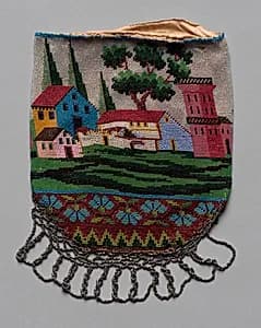 Beaded Bag (landscape scene) by Unknown Artist