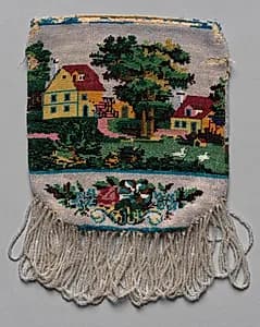 Beaded Bag (landscape scene) by Unknown Artist